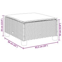 vidaXL Trädgårdspall med dyna svart 63,5x56x32 cm konstrotting - Bild 8