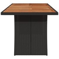 vidaXL Trädgårdsbord med akaciaträ svart 240x90x75 cm konstrotting - Bild 5