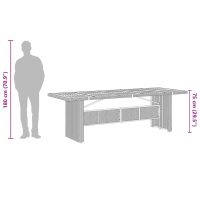 vidaXL Trädgårdsbord med akaciaträ svart 240x90x75 cm konstrotting - Bild 10