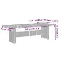 vidaXL Trädgårdsbord med akaciaträ svart 240x90x75 cm konstrotting - Bild 11