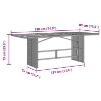 vidaXL Trädgårdsbord med akaciaträ grå 190x80x75 cm konstrotting - Bild 11