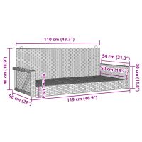 vidaXL Gungbänk svart 119x56x48 cm konstrotting - Bild 9