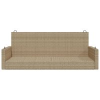 vidaXL Gungbänk beige 119x56x48 cm konstrotting - Bild 4