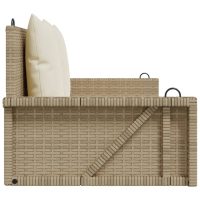 vidaXL Gungbänk med dynor beige 119x56x48 cm konstrotting - Bild 5