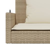 vidaXL Gungbänk med dynor beige 119x56x48 cm konstrotting - Bild 8