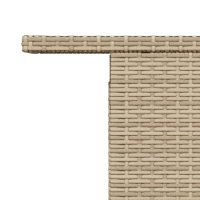 vidaXL Trädgårdsbord med glasskiva beige 100x55x73 cm konstrotting - Bild 11