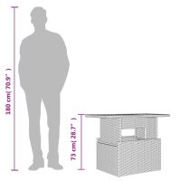 vidaXL Trädgårdsbord grå 100x55x73 cm konstrotting och akaciaträ - Bild 12