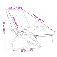 vidaXL Geometrisk solsäng med dyna svart och grå stål - Bild 9