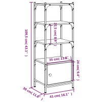 vidaXL Bokhylla 3 hyllplan grå sonoma 41x30x109,5 cm konstruerat trä - Bild 12