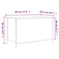 vidaXL Förvaringsbänk rökfärgad ek 80x42,5x50 cm konstruerat trä - Bild 12