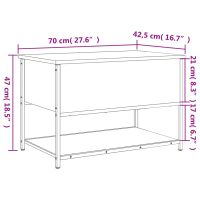 vidaXL Förvaringsbänk rökfärgad ek 70x42,5x47 cm konstruerat trä - Bild 12