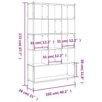 vidaXL Bokhylla brun ek 102x28x172 cm konstruerat trä - Bild 12