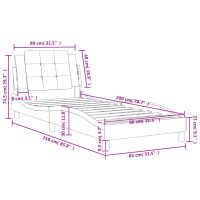 vidaXL Sängram med huvudgavel svart 80x200 cm konstläder - Bild 12