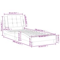 vidaXL Sängram med huvudgavel svart 90x190 cm konstläder - Bild 12