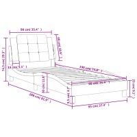 vidaXL Sängram med huvudgavel vit 90x190 cm konstläder - Bild 12