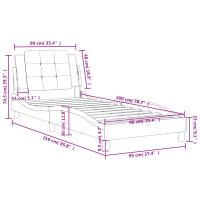 vidaXL Sängram med huvudgavel cappuccino 90x200 cm konstläder - Bild 12