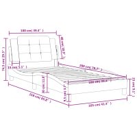 vidaXL Sängram med huvudgavel svart 100x200 cm konstläder - Bild 12