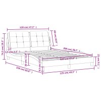 vidaXL Sängram med huvudgavel svart 120x200 cm konstläder - Bild 12