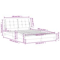 vidaXL Sängram med huvudgavel vit 140x200 cm konstläder - Bild 12