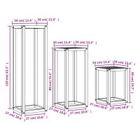 vidaXL Växtställ 3 st vaxbrun massiv furu - Bild 10