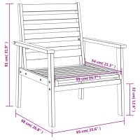 vidaXL Trädgårdsstolar 2 st 66,5x65x81 cm massivt akaciaträ - Bild 10