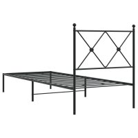 vidaXL Sängram med huvudgavel metall svart 75x190 cm - Bild 6