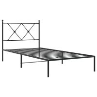 vidaXL Sängram med huvudgavel metall svart 90x190 cm - Bild 2