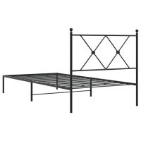 vidaXL Sängram med huvudgavel metall svart 90x190 cm - Bild 6