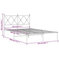 vidaXL Sängram med huvudgavel metall svart 120x190 cm - Bild 8