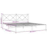 vidaXL Sängram med huvudgavel metall svart 200x200 cm - Bild 8