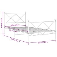 vidaXL Sängram med huvudgavel och fotgavel svart metall 107x203 cm - Bild 8