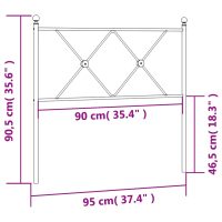 vidaXL Huvudgavel metall svart 90 cm - Bild 6