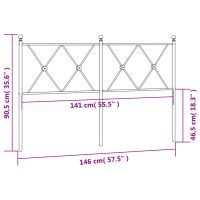 vidaXL Huvudgavel metall svart 140 cm - Bild 6