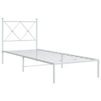 vidaXL Sängram med huvudgavel metall vit 75x190 cm - Bild 2