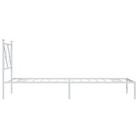 vidaXL Sängram med huvudgavel metall vit 75x190 cm - Bild 5