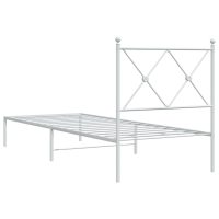 vidaXL Sängram med huvudgavel metall vit 75x190 cm - Bild 6