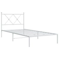 vidaXL Sängram med huvudgavel metall vit 90x200 cm - Bild 2