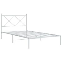 vidaXL Sängram med huvudgavel metall vit 100x190 cm - Bild 2