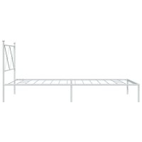 vidaXL Sängram med huvudgavel metall vit 100x190 cm - Bild 5