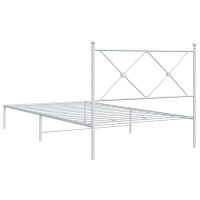 vidaXL Sängram med huvudgavel metall vit 100x190 cm - Bild 6