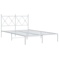 vidaXL Sängram med huvudgavel metall vit 120x200 cm - Bild 2