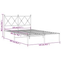 vidaXL Sängram med huvudgavel metall vit 120x200 cm - Bild 8