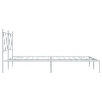 vidaXL Sängram med huvudgavel metall vit 135x190 cm - Bild 5