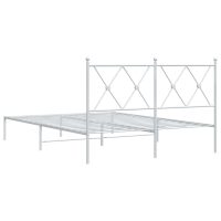 vidaXL Sängram med huvudgavel metall vit 140x190 cm - Bild 6