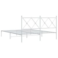 vidaXL Sängram med huvudgavel metall vit 150x200 cm - Bild 6