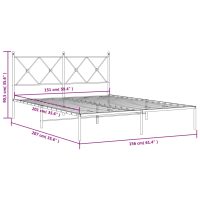 vidaXL Sängram med huvudgavel metall vit 150x200 cm - Bild 8