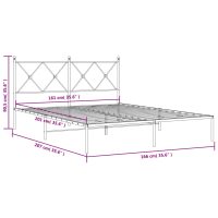 vidaXL Sängram med huvudgavel metall vit 160x200 cm - Bild 8