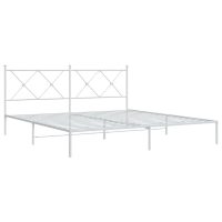 vidaXL Sängram med huvudgavel metall vit 180x200 cm - Bild 2