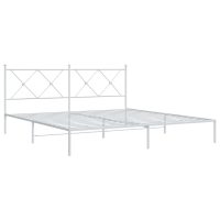 vidaXL Sängram med huvudgavel metall vit 183x213 cm - Bild 2