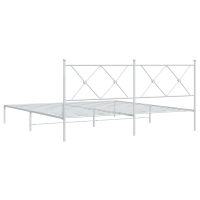 vidaXL Sängram med huvudgavel metall vit 183x213 cm - Bild 6